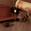 2Pcs Adjustable Brass Curb Chains Cowboy Hat Sweater Lariat Necklaces NJEW-UN0001-78G-2