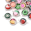 Polymer Clay Fruit Beads with CCB Plastic Ring Frame Connector Charms CLAY-T022-34M-1