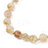 Natural Citrine Round Beaded Bracelets BJEW-JB11925-02-4