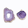 Natural Druzy Agate Slices Pendants G-Q494-65M-G-2