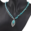 Alloy Pave Synthetic Turquoise Horse Eye Pendant Necklaces NJEW-JN05158-3