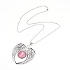 Zinc Alloy Angel Wing Heart Pendant Necklaces NJEW-G328-A09-1