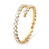 304 Stainless Steel Micro Pave Cubic Zirconia Open Cuff Bangles for Women BJEW-K293-04A-G-4