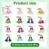 128Pcs 16 Colors Glass Pearl & Acrylic Pendants PALLOY-AR00018-2