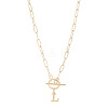 304 Stainless Steel Letter Pendant Necklaces NJEW-LP0001-52L-G-1