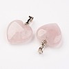 Natural Rose Quartz Pendants G-E467-03E-FF-2