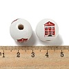 Printed Wood European Beads WOOD-L020-D02-3