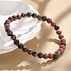 Natural Rhodonite Stretch Bracelets X-BJEW-JB04557-01-1