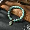 Natural Amazonite Stretch Bracelets BJEW-JB10135-04-2