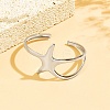 Ocean 304 Stainless Steel Starfish Open Cuff Bangles for Women SA-CBABC9E-04P-1