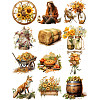 12Pcs 12 Styles Autumn Girl  Paper Sticker PW-WGEEFEF-01-1