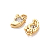 Brass Cubic Zirconia Charms KK-D300-06G-2