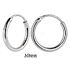 Anti-Tarnish Rhodium Plated 925 Sterling Silver Hoop Earrings Endless Unisex Small Hoop Earrings 10mm Gold Plating Huggie Hoop Earrings for Women Men JE1076A-01-2