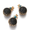 Natural Lava Rock & Turquoise Pendants G-B001-02G-K-1