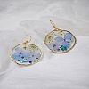 Alloy Epoxy Dried Flower Dangle Earrings FS-WGA8CE8-02-1