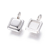 Non-Tarnish 304 Stainless Steel Pendant Cabochon Settings X-STAS-F222-024-2