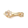 Brass Micro Pave Clear Cubic Zirconia Fold Over Clasps KK-S382-13G-01-1