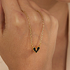 Golden Brass Heart Pendant Necklace for Women WZ0134-1-1-3