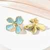 Brass Enamel Stud Earrings for Women KK-CBA760A-11G-04-3