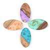 Transparent Resin & Walnut Wood Pendants RESI-S389-041A-B-1