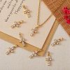 5Pcs Brass Micro Pave Clear Cubic Zirconia Pendant ZIRC-SZ0002-16-5