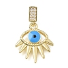 Brass Micro Pave Clear Cubic Zirconia Pendants KK-C263-22J-G-1