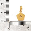 Ion Plating(IP) 304 Stainless Steel Micro Pave Cubic Zirconia Pendants STAS-H228-04G-07-3