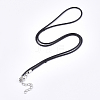 Waxed Cord Necklace Making with Iron Findings LS-X-NJEW-R229-2.0mm-02-2