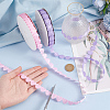 2 Rolls 2 Styles Heart & Flower Polyester Lace Ribbon OCOR-PH0004-66B-3