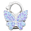 Glitter Butterfly Zinc Alloy Crystal Rhinestone Bag Hanger BAGH-F001-A12-1