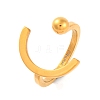 Ion Plating(IP) 304 Stainless Steel Round & C-shape Open Cuff Finger Rings for Women RJEW-S414-20B-G-1