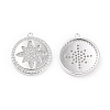 Brass Micro Pave Clear Cubic Zirconia Pendants ZIRC-L097-006P-2