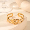 304 Stainless Steel Cuff Bangles for Women BJEW-U032-20G-1