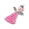 Glass Seed Beads Pendants PALLOY-MZ00381-01-3