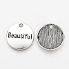 Tibetan Style Alloy Pendants X-TIBEP-Q078-16AS-RS-2