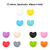 CHGCRAFT 48Pcs 12 Colors Food Grade Eco-Friendly Silicone Beads SIL-CA0001-43-3
