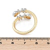 Brass Micro Pave Clear Cubic Zirconia Cuff Rings for Women RJEW-R011-11G&P-5