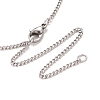 Brass Human Hug Pendant Necklace with 201 Stainless Steel Curb Chains for Women LS-NJEW-I114-01P-4