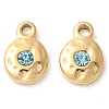 304 Stainless Steel with Rhinestone Charms STAS-Q345-17G-01-1