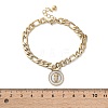 304 Stainless Steel Flat Round with Girl Charm Bracelets BJEW-A036-13G-01-5