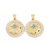 Brass Micro Pave Cubic Zirconia Pendants ZIRC-P106-30G-2