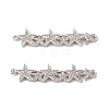 Brass Micro Pave Clear Cubic Zirconia Connector Charms KK-E068-VB074-1