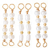 6Pcs 3 Styles Natural Cultured Freshwater Pearl Beaded Connector Charms PALLOY-TA00269-1