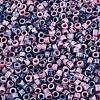 Opaque Picasso Cylinder Glass Beads SEED-Q039-06A-07-3