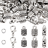60Pcs 3 Styles Tibetan Style Zinc Alloy Cord End TIBE-SC0002-56-1