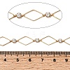 Handmade Brass Pave Clear Cubic Zirconia Rhombus Link Chains CHC-G027-01G-3