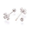 925 Sterling Silver Micro Pave Clear Cubic Zirconia Flower Stud Earrings STER-N016-86P-2