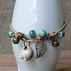 Adjustable Handmade Porcelain Flower Beads Braided Beads Bracelets WGFB2A7-07-1