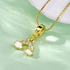 Brass Micro Pave Clear Cubic Zirconia Cloud Rainbow Pendant Necklaces NJEW-C071-02G-1