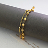 Vintage Beach Brass Round Ball Link Chain Double Layer Anklets for Women NU3457-2